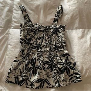 Black & White Floral Print Shirt